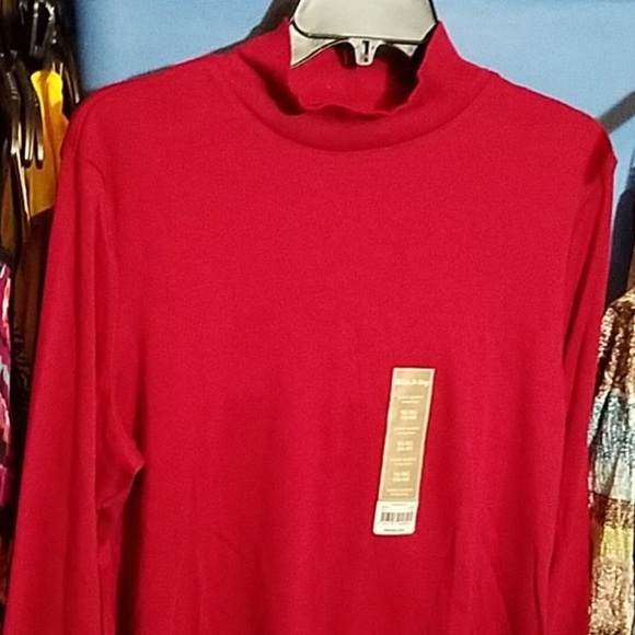 White Stag Tops - White Stag Raspberry Red Long Sleeve XL Mock Neck